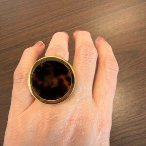 Michael Kors Gold and Tortoiseshell Statement Ring